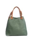 Fosdinovo d groene leren tas - 37x15x45 cm