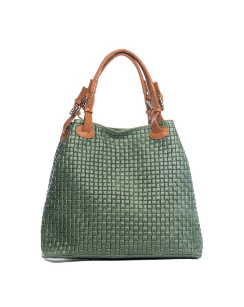 Fosdinovo d groene leren tas - 37x15x45 cm