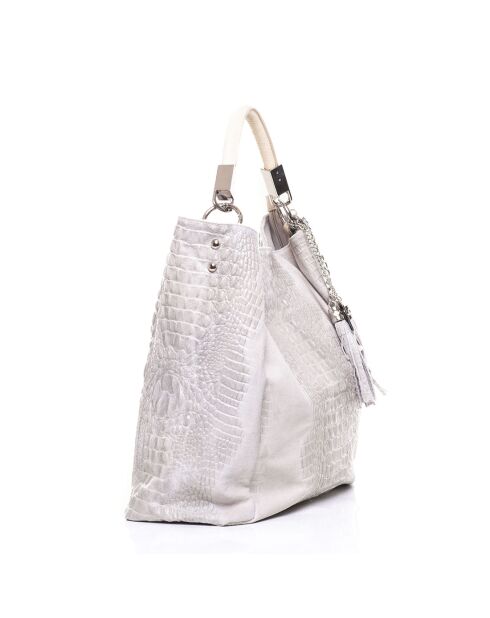 Allessandra beige leren tas - 38x14x36 cm