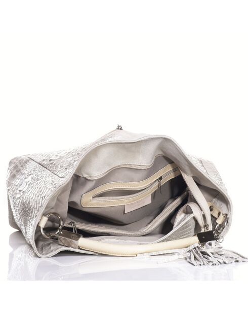 Allessandra beige leren tas - 38x14x36 cm