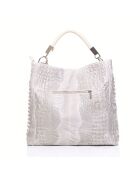 Allessandra beige leren tas - 38x14x36 cm