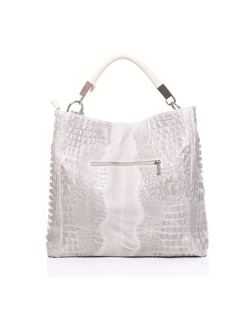 Allessandra beige leren tas - 38x14x36 cm