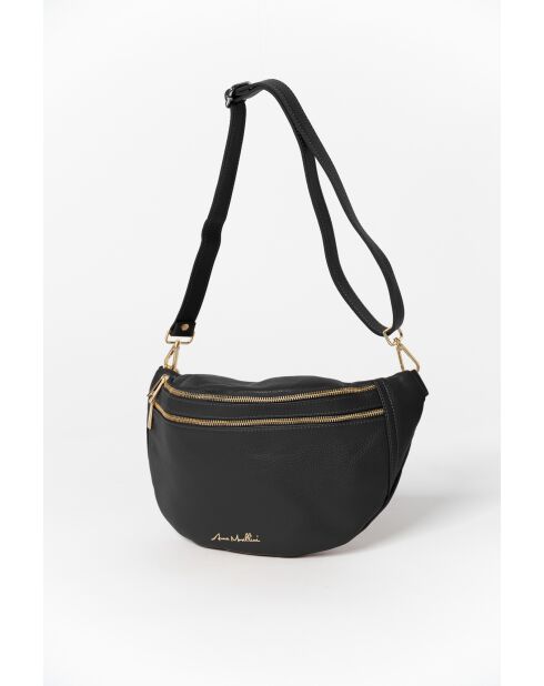 Lorenza schwarze Ledertasche - 36x12x22,5 cm