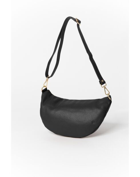 Lorenza schwarze Ledertasche - 36x12x22,5 cm