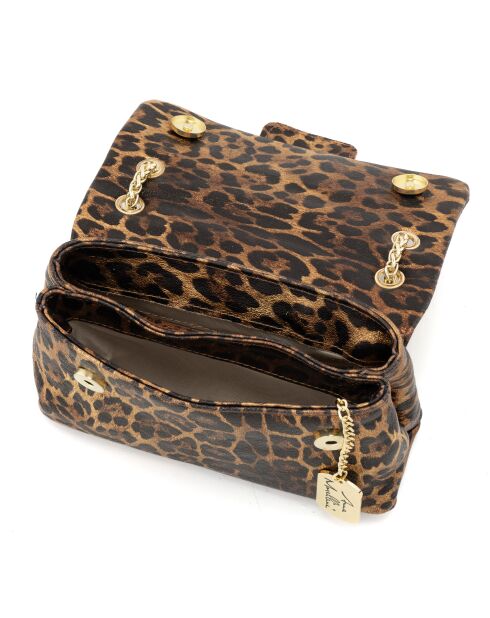 Ondina gouden leren tas - 22x8x19 cm