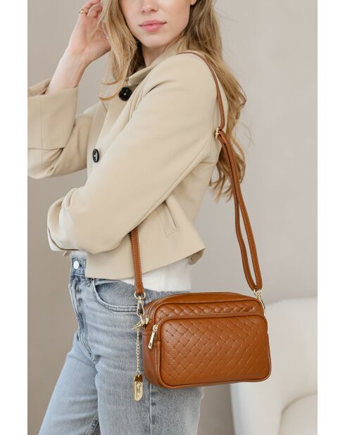 Sac en cuir Colomba cuoio - 22x10x15 cm