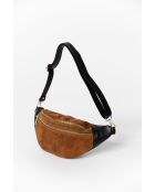 Carola cuoio-zwarte leren tas - 32x9,5x16 cm
