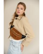 Carola cuoio-zwarte leren tas - 32x9,5x16 cm