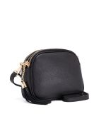 Monte Sparagio zwarte leren tas - 23x7x17 cm