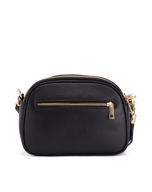 Monte Sparagio zwarte leren tas - 23x7x17 cm