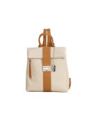Azalea beige-cuoio leren tas - 30x11x31 cm