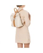 Azalea beige-cuoio leren tas - 30x11x31 cm