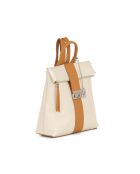 Azalea beige-cuoio leren tas - 30x11x31 cm