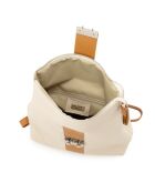 Azalea beige-cuoio leren tas - 30x11x31 cm