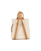Azalea beige-cuoio leren tas - 30x11x31 cm