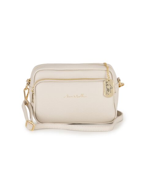 Tabita beige leren tas - 22x10x15 cm