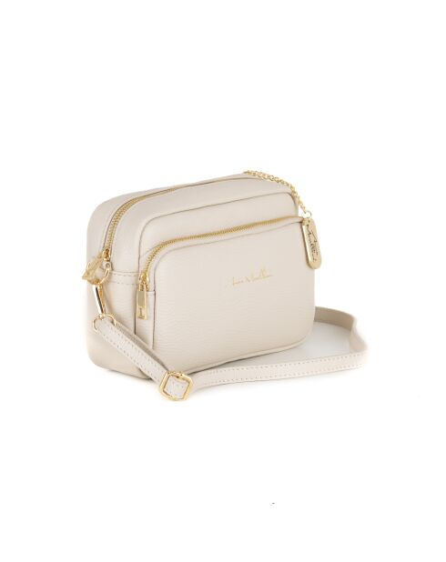 Tabita beige leren tas - 22x10x15 cm