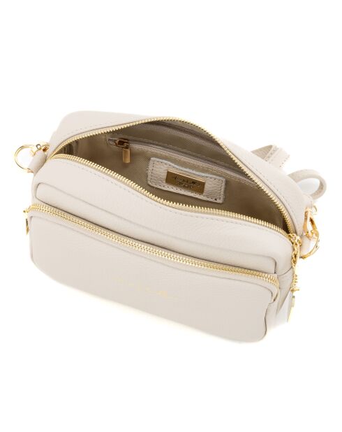 Tabita beige leren tas - 22x10x15 cm