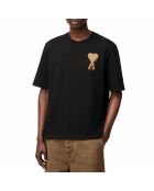 Schwarzes T-Shirt mit Aufnäher „Heart Friend“