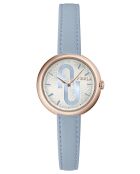 Elena analoog dameshorloge in blauw roestvrij staal