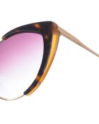 LJ709S Havana Bruin-gouden acetaat Cat Eye-zonnebril