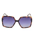 LJ763SR Havana oversized vierkante zonnebril