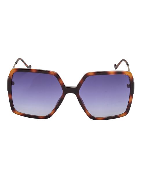 LJ763SR Havana oversized vierkante zonnebril