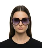 LJ763SR Havana oversized vierkante zonnebril