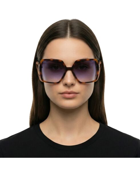 LJ763SR Havana oversized vierkante zonnebril