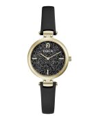 Rose analoog dameshorloge in zwart roestvrij staal