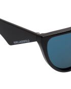 KL6185S zonnebril van zwart acetaat met kattenoog