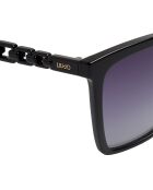 LJ773S schwarze rechteckige Sonnenbrille