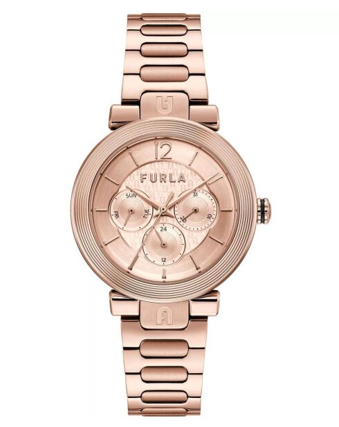 Analoog dameshorloge van Séréna in roze roestvrij staal