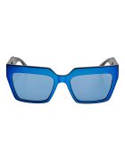KL6181S N elektrische blaue breite geometrische Sonnenbrille