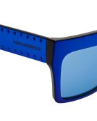 KL6181S N elektrische blaue breite geometrische Sonnenbrille