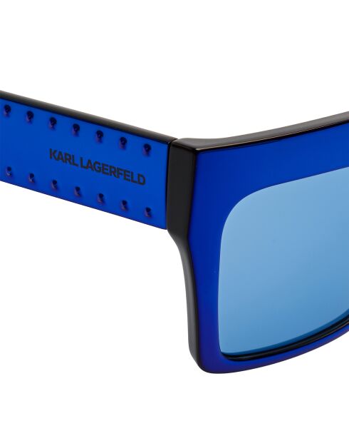 KL6181S N elektrische blaue breite geometrische Sonnenbrille