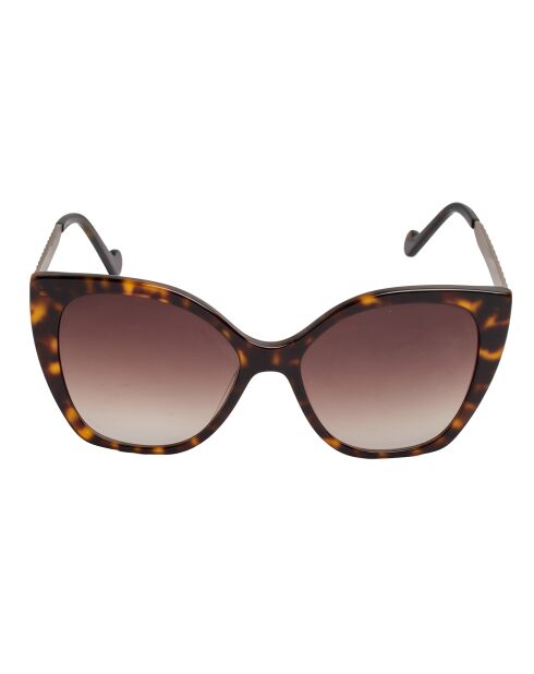 LJ752S dark havana oversized zonnebril van acetaat met kattenoog