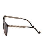 LJ752S dark havana oversized zonnebril van acetaat met kattenoog