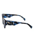 LJ787S kattenoogzonnebril van acetaat met blauwe patronen