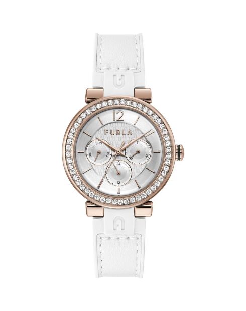 Céleste analoog dameshorloge in wit roestvrij staal