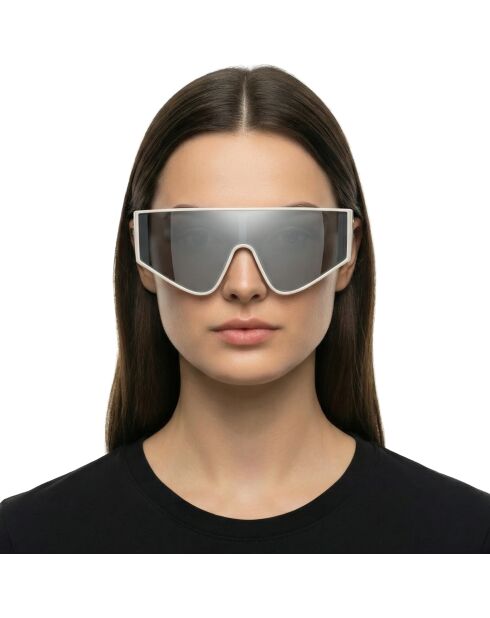 KL6209S zonnebril met masker van wit acetaat