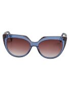 Lunettes de soleil œil de chat en acétate LJ783S cristal bleu foncé