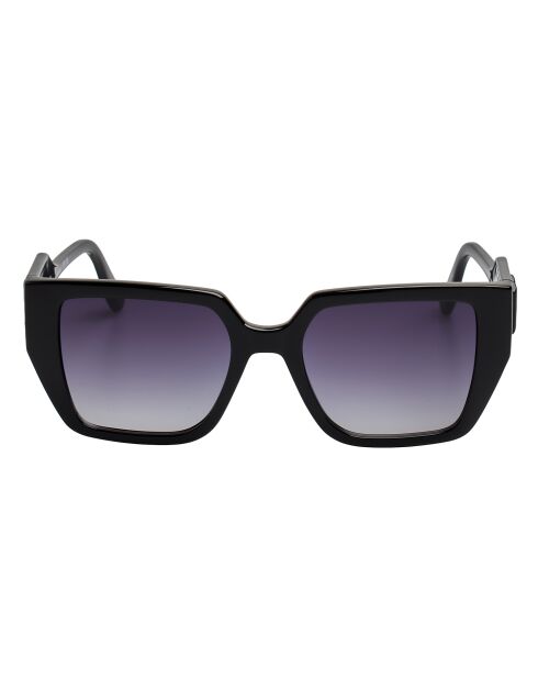 KL6098S N Rechthoekige zonnebril van gerecycled plastic in zwart