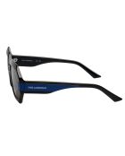 KL6124S Weite rechteckige Sonnenbrille in Schwarz-Blau-Lila