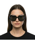 KL6124S Weite rechteckige Sonnenbrille in Schwarz-Blau-Lila