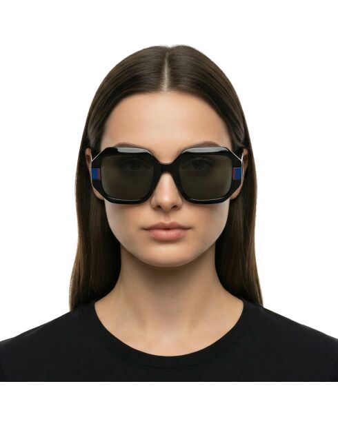 KL6124S Weite rechteckige Sonnenbrille in Schwarz-Blau-Lila