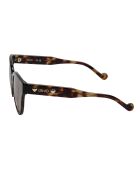 LJ772S runde Katzenaugen-Sonnenbrille aus dunklem Havanna-Azetat