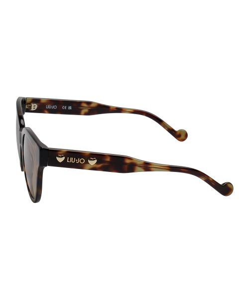 LJ772S runde Katzenaugen-Sonnenbrille aus dunklem Havanna-Azetat