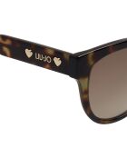 LJ772S runde Katzenaugen-Sonnenbrille aus dunklem Havanna-Azetat