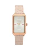 Analoge dameshorloge in roze roestvrij staal